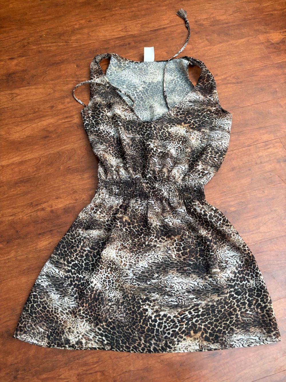 Becca Womens Sleeveless Animal Print Summer Dress - Brown Leopard Size S